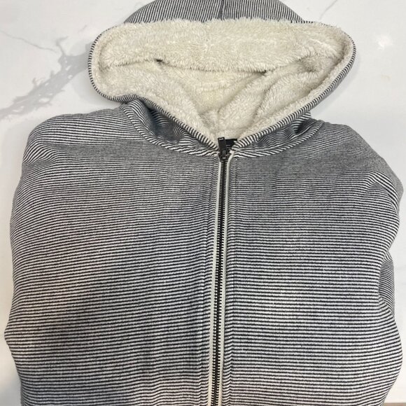 RVCA Men’s Cannon Sherpa Zip Hoodie Jacket – Silver Bleach (Size Large) - - Picture 4 of 8